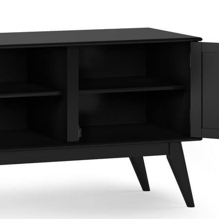 Simpli Home - Draper Mid Century Low TV Media Stand - Black