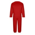 thumbnail image 6 of 2PC Fleece Lined Sweatsuit for Men Long Sleeve Crewneck Sweatshirt Elastic Waist Cuffed Joggers Loungewear Set with Pockets Red M, 6 of 7