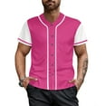 thumbnail image 2 of Pink Baseball Jersey for Men Hip Hop Hipster Button Down Shirts Sports Uniforms, 2 of 5