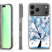 For iPhone 17 Pro Shockproof Protective Phone Case, by OneToughShield - Snowflakes Tree