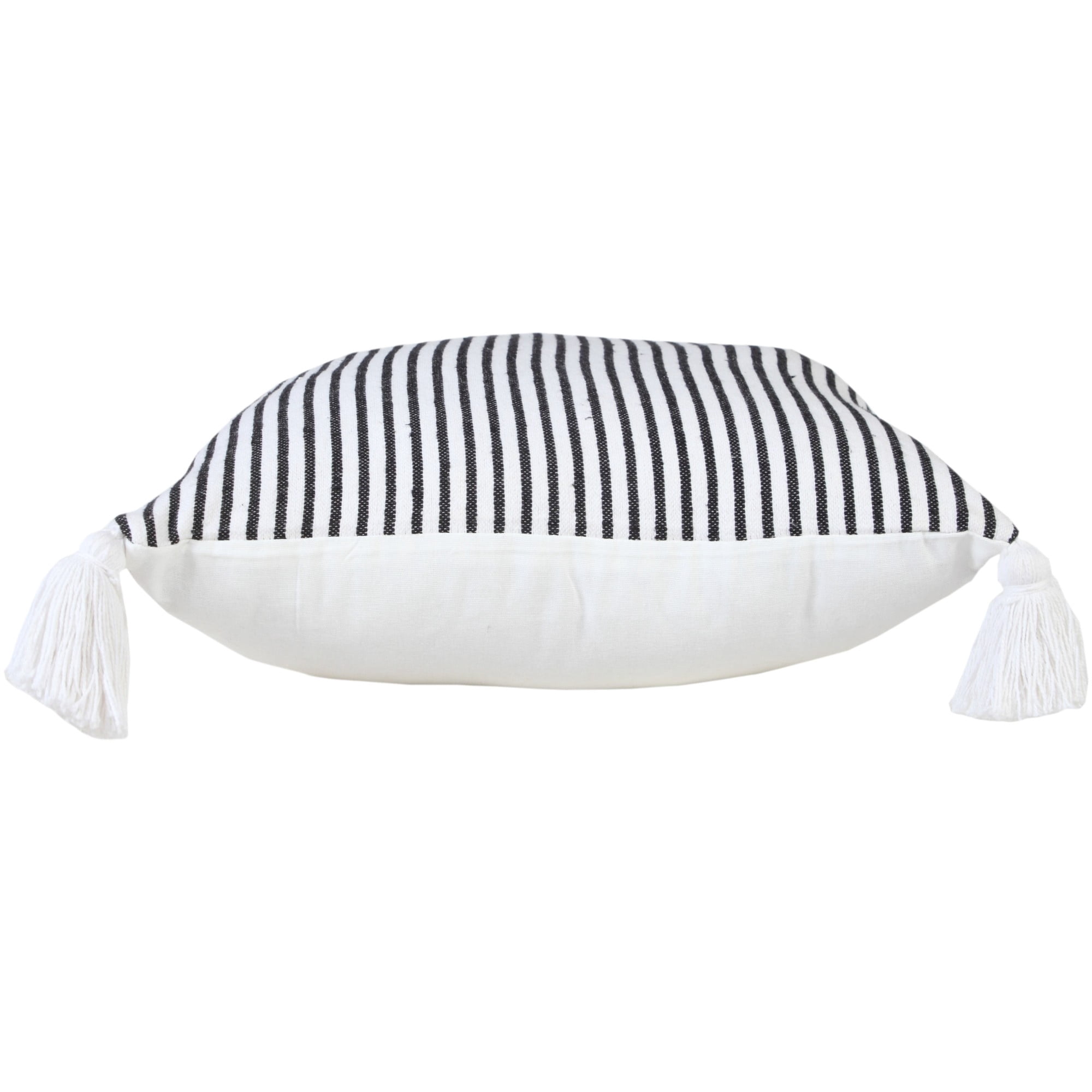 Harlow Hill Handwoven Striped Cotton Throw Pillow Cover - 20" - White and Black