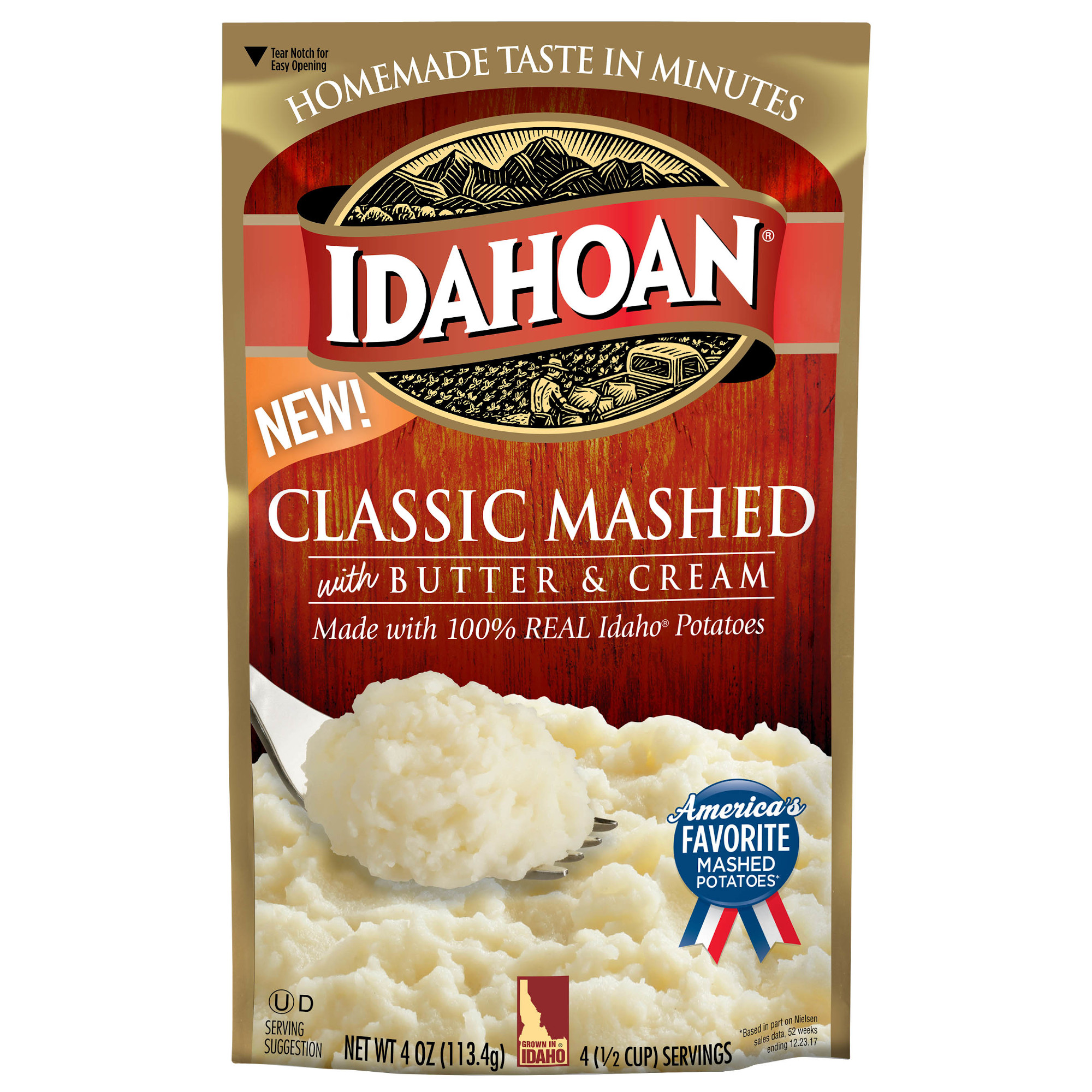 Idahoan Classic Mashed Potatoes, 4 oz Pouch