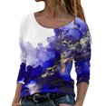 thumbnail image 1 of T-shirts à Manches Longues Col Rond pour Femmes Hauts Tunique Imprimée Florale Tendance Hauts Décontractés Amples Confortables Chandails en Molleton Blouses, 1 of 5