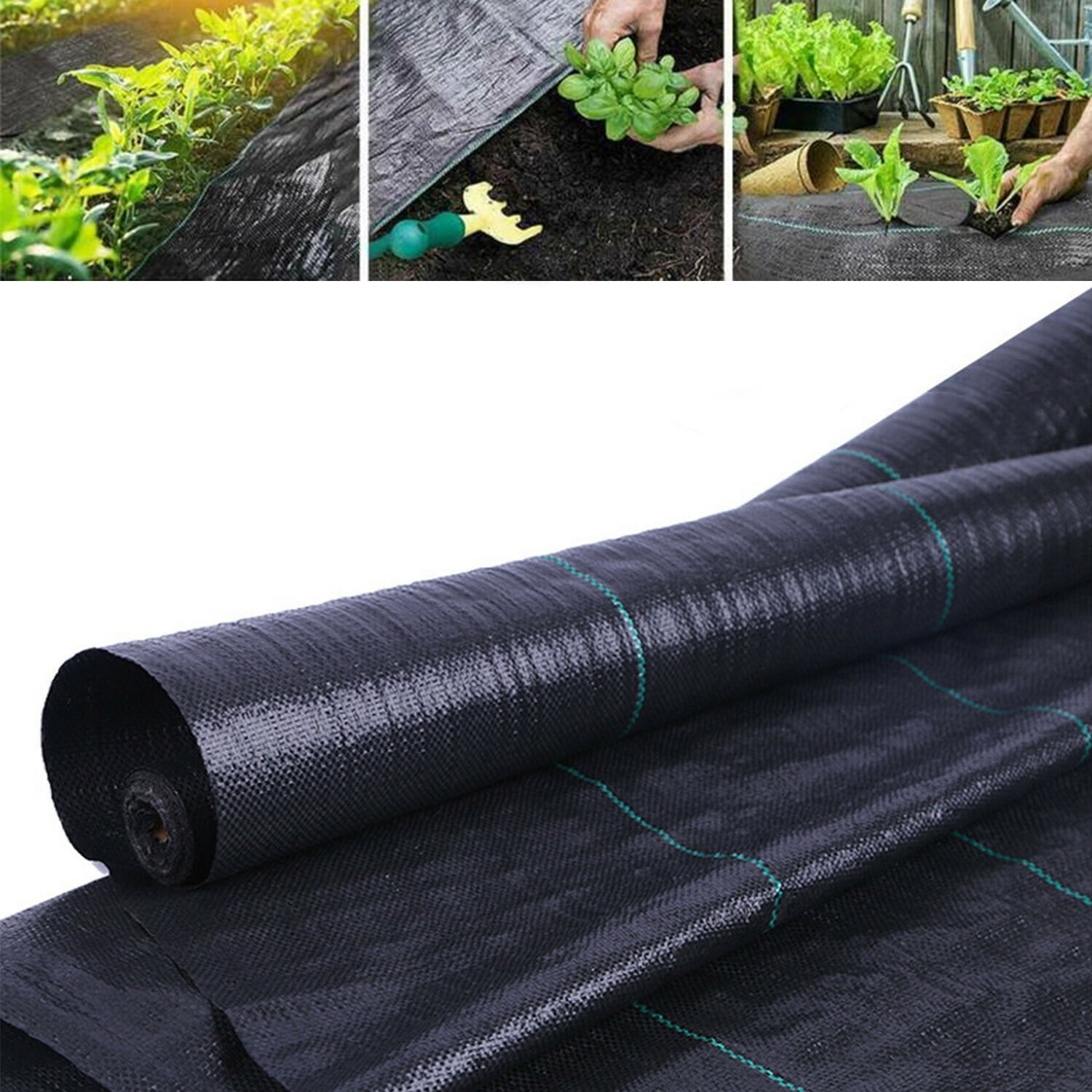 Black Garden Bed Liner Garden Weed Barrier Landscape Fabric, 3ft x 50ft
