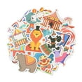 thumbnail image 3 of 8sets 50pcs Circus Theme PVC Waterproof Stickers Self-adhesive Decals for Scrapbooking Photo Album Decoration Mixed Shapes Mixed color 44~71x33~68x0.25mm, 3 of 5