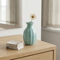 thumbnail image 5 of Unique Bargains Mini Ceramic Bud Tiny Matte Vase for Desktop Cyan 1.8"L x 1.8"W x 3"H, 5 of 6