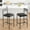 grey, variant on Towallmark 2 Pack Bar Stools, Modern PU Leather Upholstered Bar Chairs with Back, 25.5" Kitchen Bar Stools with Footrest, Thick Cushion, Rustic Brown