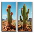 thumbnail image 2 of Designart "Desert Guardian Green Coral Cactus Organ II" Cactus Framed Wall Art Set Of 2 - Green Floral Framed Canvas Set For Living Room Decor, 2 of 7