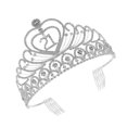 thumbnail image 1 of 21 Tiaras Crowns Birthday Party Rhinestone Crystal Tiara Crown Sweet 21 Birthday Tiara (Silver), 1 of 6