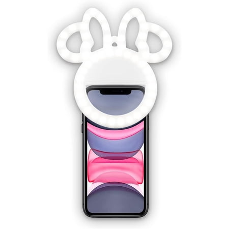 Disney Minnie Mouse Small LED Rechargeable Selfie Ring Light for Phone Clip-on with 3 Light Settings