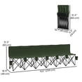 thumbnail image 3 of Outsunny Chaise de Camping Pliante 6 Places avec Porte-Gobelet pour le Camping, Vert Foncé, 3 of 10