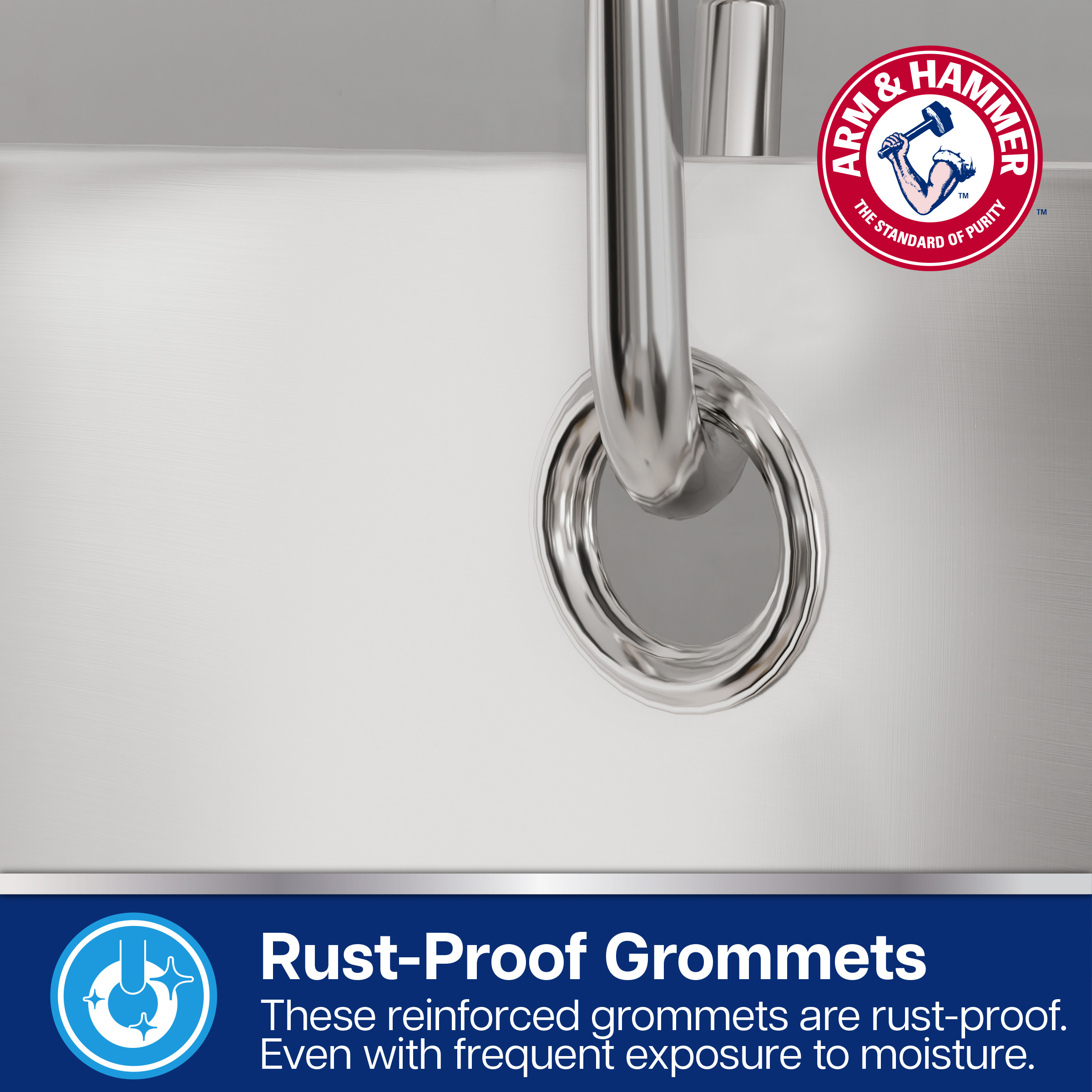 Arm & Hammer™ Waterproof Fabric Shower/Liner, 70x72, White
