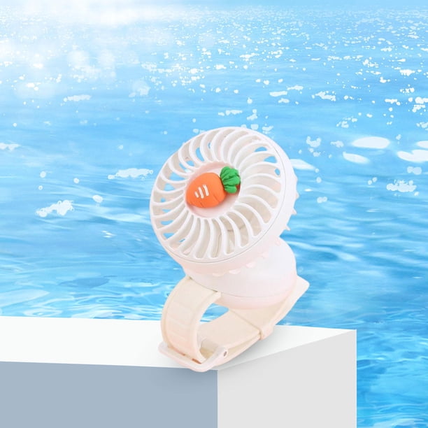 Mini ventilador de reloj USB para exteriores, miniventilador de mano portátil eléctrico con velocidad de tercer engranaje , Blanco BLESIY reloj ventilador