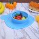 thumbnail image 2 of Platos antideslizantes de silicona para bebé, plato con ventosa, manteles individuales con forma de oso bonito para niños (azul), 2 of 4