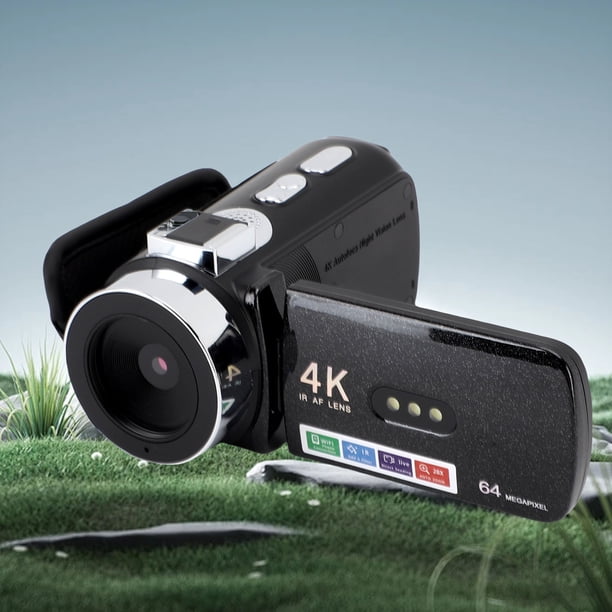 Cámara Videocámara 4K Videocámara 64MP HD WiFi Pantalla De Rotación De 3 Pulgadas Grabadora De Video Digital Con Luz De Relleno LED Para Viajes
