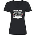 thumbnail image 3 of Inktastic Autism Awareness Autism Mom with Puzzle Ribbons Women's V-Neck T-Shirt, 3 of 5