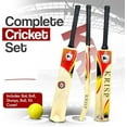 thumbnail image 2 of Cricket Bat Gift Set Wooden Cricket Bat Kit for Junior, Backyard Park Beach Indoor Outdoor Play Tennis Ball, Stumps, Bails, Carrying Bag Practice Cricket Match by Krisp Sports, 2 of 8