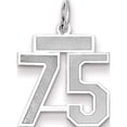 thumbnail image 1 of 14K White Gold 14Kw Small Satin Number 75 Charm Made In United States wss75, 1 of 4