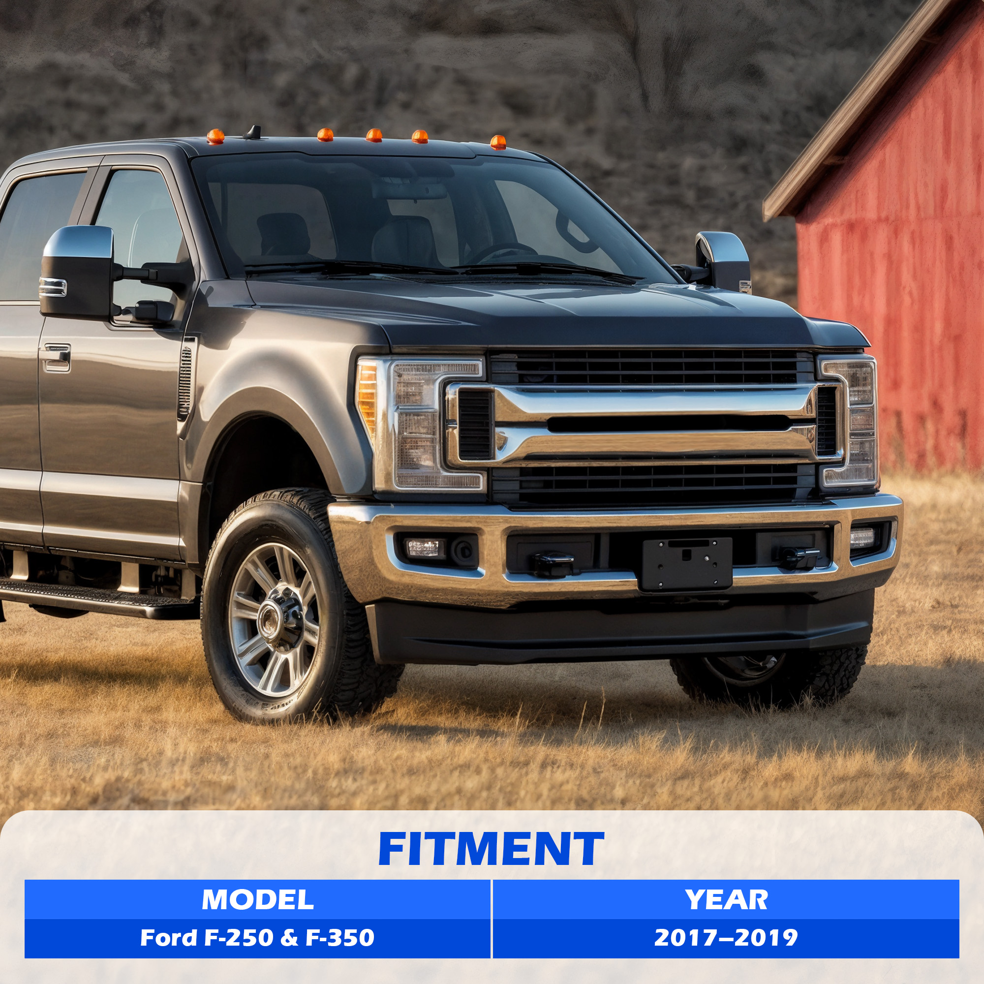 Replacement Front Bumper for 2017-2019 Ford F250 F350 w Fog Holes Chrome