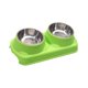 thumbnail image 1 of Comedero elevado para gatos, comedero de acero inoxidable para mascotas de interior, resistente, para uso diario. Verde, 1 of 8