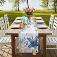 thumbnail image 4 of Table Runners 70 Inches Long Dress Scarves, Blue Starfish Coastal Farmhouse Coffee/Dining/Kitchen Table Decor, Holiday Table Runner, Eucalyptus Summer Nautical Shell 13x70 Inch, 4 of 9