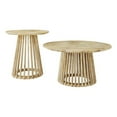 thumbnail image 1 of Touhy Ensemble de 2 Pcs Table Basse Ronde et Table d'Appoint Naturel Mangue, 1 of 10