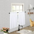 thumbnail image 7 of HA-EMORE Kitchen Valance Curtains for Windows Weave Waterproof Window Valances for Bathroom, 210GSM Thicken Fabric Rod Pocket Tailored Short Valance Cafe Curtains, 7 of 7