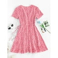 thumbnail image 2 of ZAFUL for Female leisure Ditsy Floral Ruffles Wrap Dress Red XL, 2 of 4