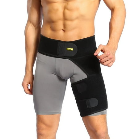Doact Groin Support Adjustable Compression Sleeve Brace Neoprene Recovery Wrap For Groin Strain, Groin Sprain, Hip Replacement, Sporting Injuries, and Hip Injuries