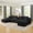 Black, variant on BSHTI 127" Corduroy U Shape Sectional Sofa with Console, Cup Holders, USB Port, 2 Ottomans for Living Room(Black)