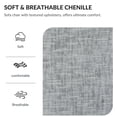thumbnail image 4 of Oversized Chaise Lounge Chair Indoor with USB & Cup Holder, Upholstered Chenille Sofa Bed with Armrests Storage and Ottoman, Comfy Reading Gaming Chair for Living Room, Grey, 4 of 9