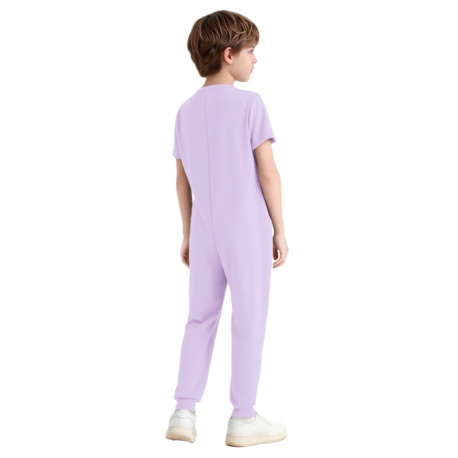 iiniim Boys Special Needs Bodysuit Full Length Jumpsuit One-Piece Romper Playsuit Adaptive Clothes Lavender 10