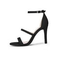 thumbnail image 6 of BLISSFUL STEP Women's Sandals Stiletto Heels Triple Straps High Heels Sandals, 6 of 8