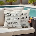 thumbnail image 5 of This Is Pillow Covers 2 Pack Us Our Life Our Story Our Home Pillowcase Waterproof Outdoor Throw Pillow Cover for Patio Garden Square Cushion 20”x20”, 5 of 9