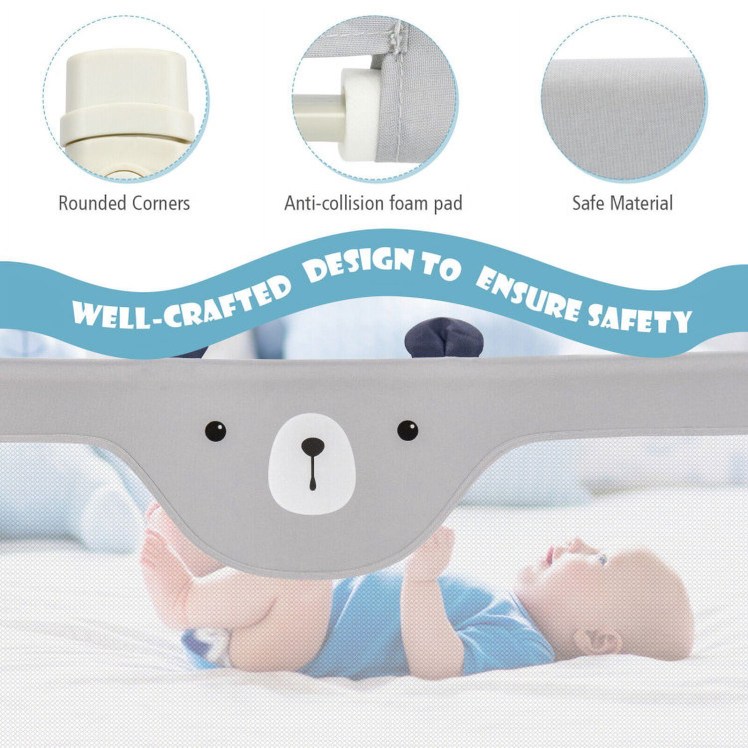 YYAo Bed Guard Rails,Bed Fence,Bed Gate for Baby,Vertical Lifting Baby Bedrail Guard with Double Safety Child Lock