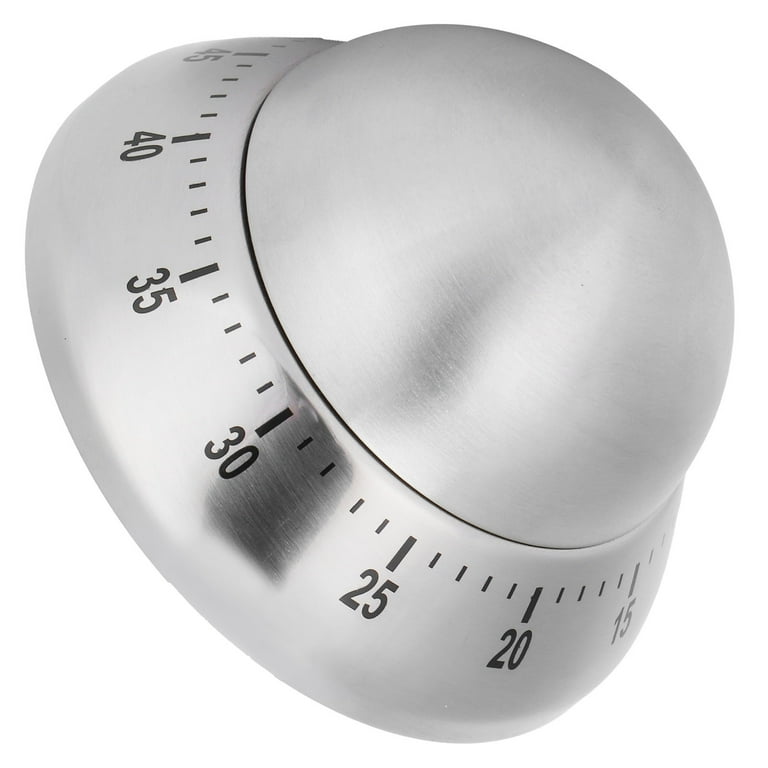 Unique Bargains Home Kitchen Stainless Steel Egg Shaped Cooking Alarm Timer 60 Minutes - Silver Tone