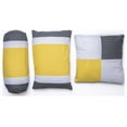 thumbnail image 6 of Legacy Decor 5 Pc Grey, Yellow and White Striped Comforter Set with Embroidered Design, Twin Size, 6 of 7