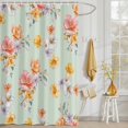 thumbnail image 3 of Shower Curtain Watercolor Spring Floral Shower Curtains for Bathroom Decor, Waterproof Polyester Shower Curtain Set with Hooks, Small Stall Size 36" x 72" Flowers Petals Green, 3 of 9