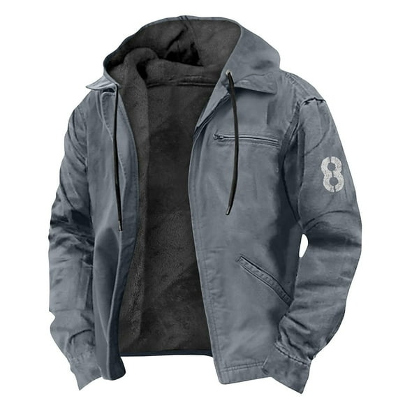 Gravel Gear Rain Jacket Outer Wears Men Winter Coat Fashion Men's Winter Work Coats Winter Jackets for Men for Work Casual Hooded Jacket Lightweight Warm Outdoor Sport Coat For Hiking Travel