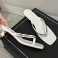 thumbnail image 6 of DIVVce Rhinestone Thong Kitten Heel Mules For Women Square Toe Slip On Evening Dress Casual Footwear, 6 of 8
