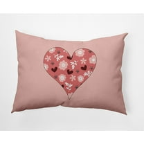 20"x14" Simply Daisy Valentines Flowery Love Hearts Poly Accent Pillow, Mauve Qty 1