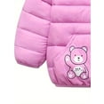 thumbnail image 5 of WIBACKER Baby Girls Winter Coats with Pockets Toddler Light Puffer Down Jacket Infant Kids Bear Hoods Padded Outwear, 5 of 6