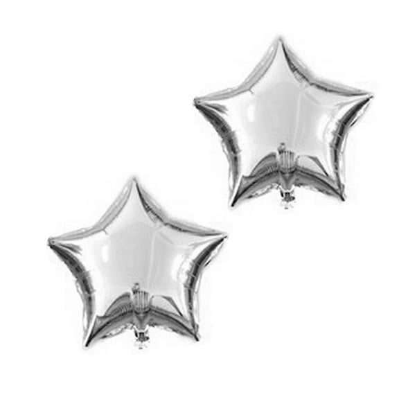 Unique Bargains Foil Star Shape Balloon Birthday Decor Silver Tone 10 Inches 2 Pcs
