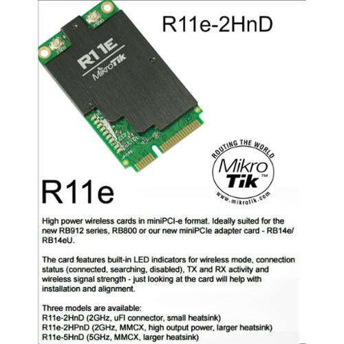 Mikrotik R11e 2hnd 2 4ghz 802 11b G N 800mw Mini Pci E Card 2 X U Fl 5w Walmart Com Walmart Com