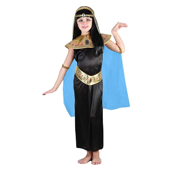 SJLDQY Carnival Toddler Girls Egyptian Princess Dress Up Retro Robe With Headwear Outfits Party Stage Performance Clothes Set