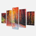 thumbnail image 2 of Route dans Belle Forêt d'Automne - Art sur Toile Forêt Moderne, 2 of 3