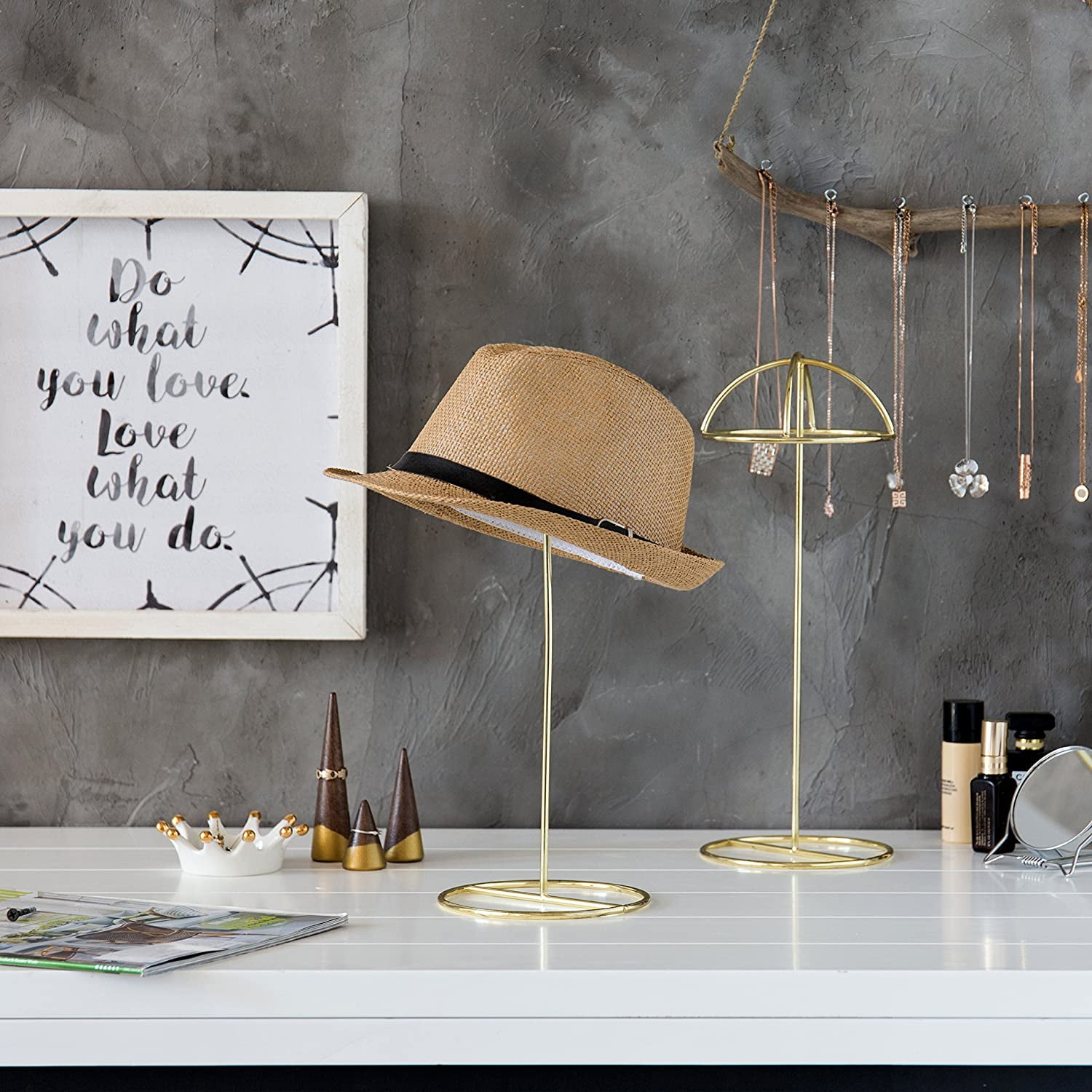 Amazon.com: MyGift 14-Inch Brass-Tone Metal Wire Hat Holder