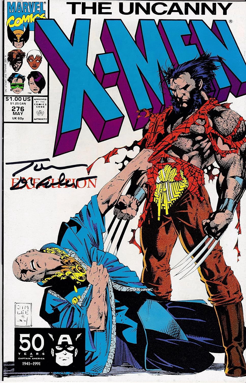Uncanny X-Men #276 Signed Tom Defalco