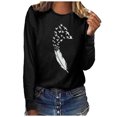 thumbnail image 1 of PVCS Hauts pour Femmes Col Rond Imprimé Manches Longues Décontracté Blouse Ample T-shirt Hauts, 1 of 5