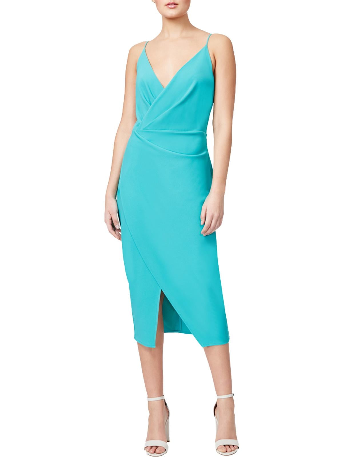betsey johnson sleeveless faux wrap dress